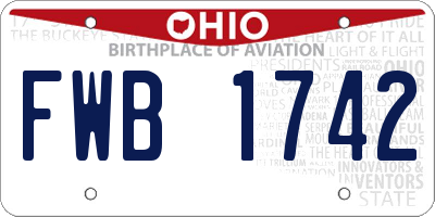 OH license plate FWB1742