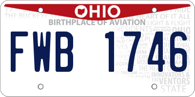 OH license plate FWB1746