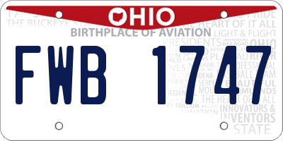 OH license plate FWB1747