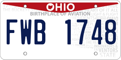 OH license plate FWB1748