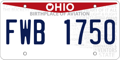 OH license plate FWB1750