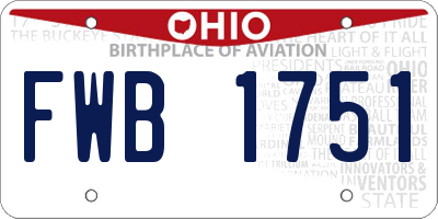 OH license plate FWB1751