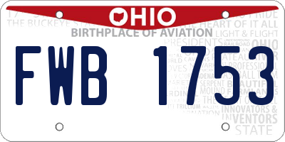 OH license plate FWB1753