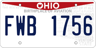 OH license plate FWB1756