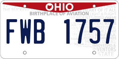 OH license plate FWB1757