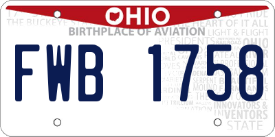 OH license plate FWB1758