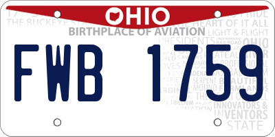 OH license plate FWB1759