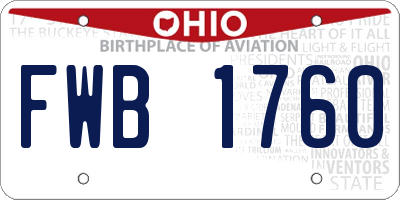 OH license plate FWB1760