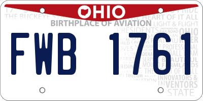 OH license plate FWB1761