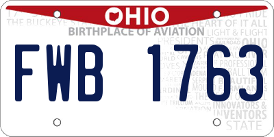 OH license plate FWB1763