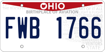 OH license plate FWB1766