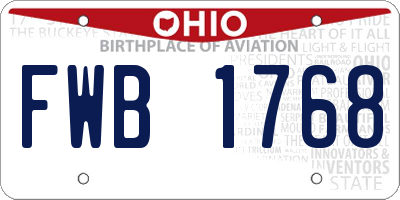 OH license plate FWB1768