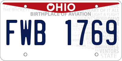 OH license plate FWB1769