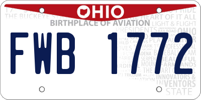 OH license plate FWB1772