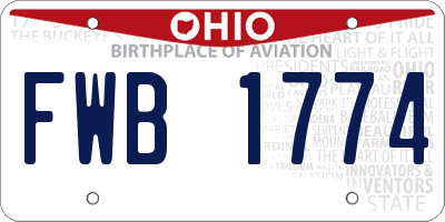 OH license plate FWB1774