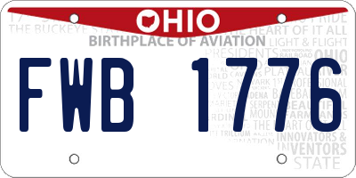 OH license plate FWB1776