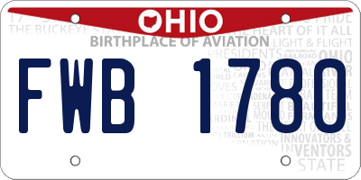 OH license plate FWB1780