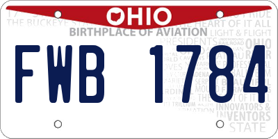 OH license plate FWB1784