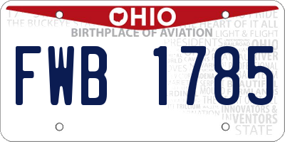 OH license plate FWB1785