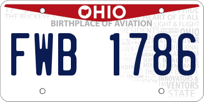 OH license plate FWB1786