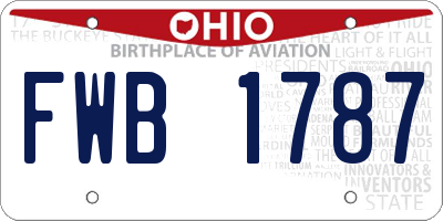 OH license plate FWB1787