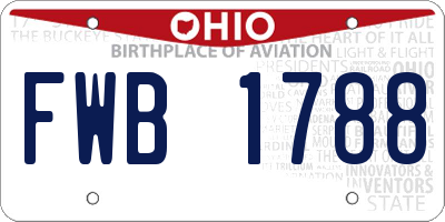 OH license plate FWB1788