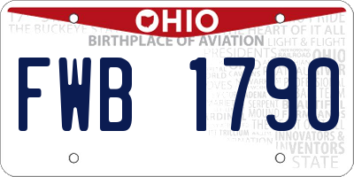 OH license plate FWB1790