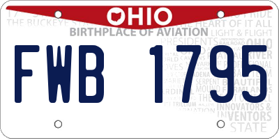 OH license plate FWB1795