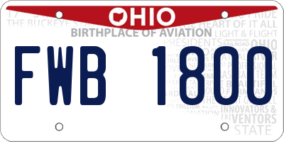 OH license plate FWB1800
