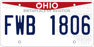 OH license plate FWB1806