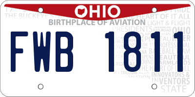 OH license plate FWB1811