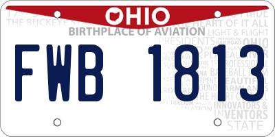 OH license plate FWB1813