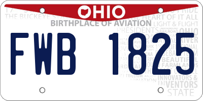 OH license plate FWB1825
