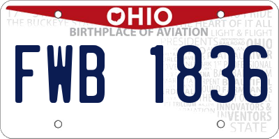 OH license plate FWB1836