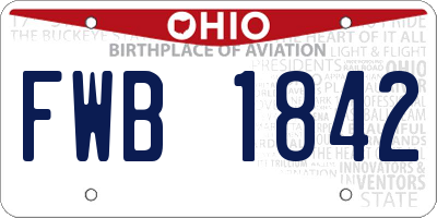 OH license plate FWB1842