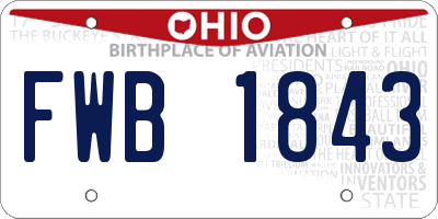 OH license plate FWB1843