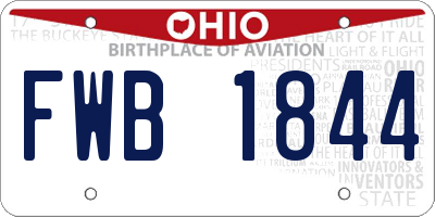 OH license plate FWB1844