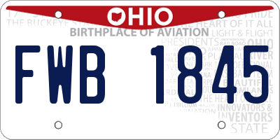 OH license plate FWB1845