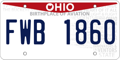 OH license plate FWB1860
