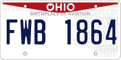 OH license plate FWB1864