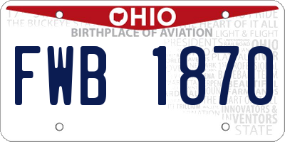 OH license plate FWB1870