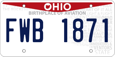 OH license plate FWB1871