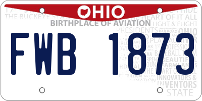 OH license plate FWB1873