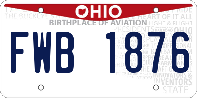 OH license plate FWB1876