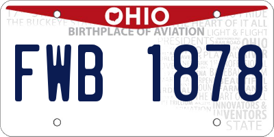 OH license plate FWB1878