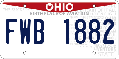 OH license plate FWB1882