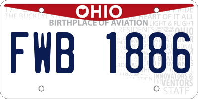 OH license plate FWB1886