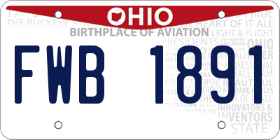 OH license plate FWB1891