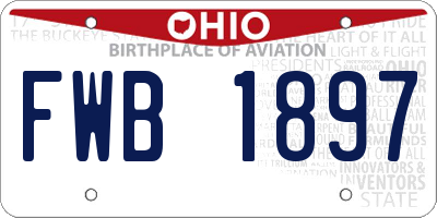 OH license plate FWB1897