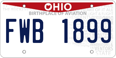 OH license plate FWB1899